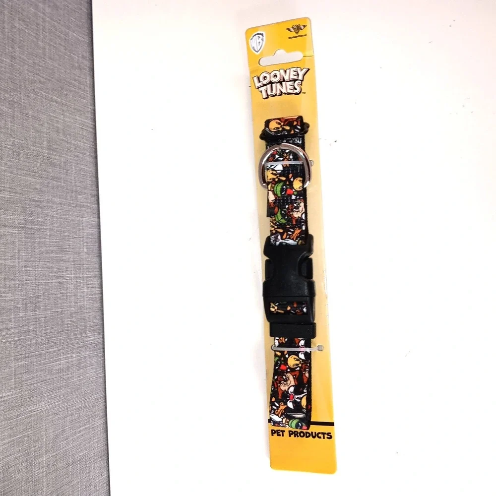 Looney Tunes Dog Collar Large 15-26 Adjustable Buckle‎ Down Cartoon Print New